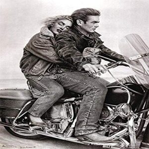 buyartforless james dean & marilyn monroe (motorcycle) 24×36 movie art print poster romantic