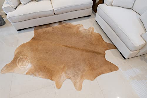 Genuine Palomino Beige Cowhide Rug Large 6 x 7-8 ft. 180 x 240 cm