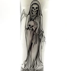 Holy Death (Santa Muerte) 7 Day White Candle -veladoras para la Santa Muerte , Santa Muerte Veladora-Santisima Muerte-7 Day Candle- devotional Candle- White Candle