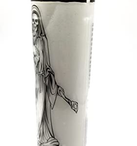 Holy Death (Santa Muerte) 7 Day White Candle -veladoras para la Santa Muerte , Santa Muerte Veladora-Santisima Muerte-7 Day Candle- devotional Candle- White Candle