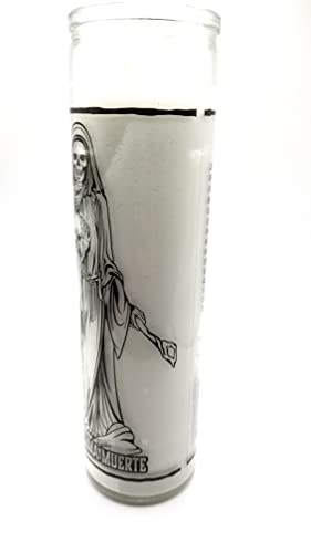 Holy Death (Santa Muerte) 7 Day White Candle -veladoras para la Santa Muerte , Santa Muerte Veladora-Santisima Muerte-7 Day Candle- devotional Candle- White Candle