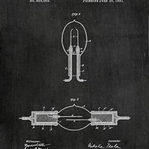 Nikola Tesla Gifts for Engineers - Steampunk Wall Decor SIX (8"x10") UNFRAMED Wall Art Patent Prints - Industrial Artwork Home Decor - Electrical, Coil, Nerd, Geek, Science, Physics Decorations