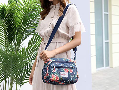 Casual Nylon Floral Shoulder Bag For Women Crossbody Bag Messenger Bags Travel Handbags With Adjustable Strap Waterproof (butterfly)