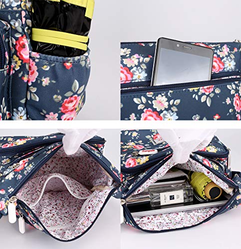 Casual Nylon Floral Shoulder Bag For Women Crossbody Bag Messenger Bags Travel Handbags With Adjustable Strap Waterproof (butterfly)