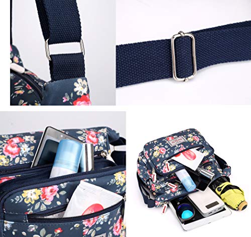 Casual Nylon Floral Shoulder Bag For Women Crossbody Bag Messenger Bags Travel Handbags With Adjustable Strap Waterproof (butterfly)