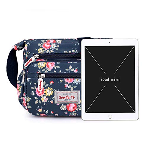 Casual Nylon Floral Shoulder Bag For Women Crossbody Bag Messenger Bags Travel Handbags With Adjustable Strap Waterproof (butterfly)