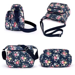 Casual Nylon Floral Shoulder Bag For Women Crossbody Bag Messenger Bags Travel Handbags With Adjustable Strap Waterproof (butterfly)