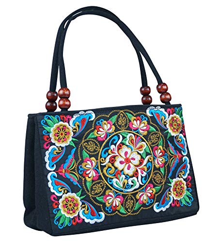 Small Totes Handbag Vintage Double-Sided Embroidery Shoulder Bags