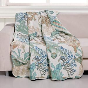 barefoot bungalow gl-1810athr atlantis throw blanket, 50×60-inch, jade
