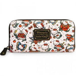 loungefly hello kitty tattoo pebble wallet (tan/red)