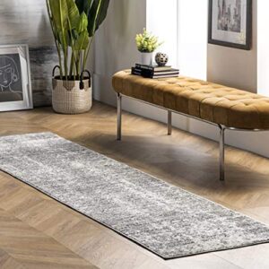 nuLOOM Deedra Modern Abstract Runner Rug, 2' 5" x 9' 5", Grey