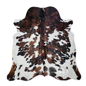 Genuine Tricolor Brindle Cowhide Rug XL Size 6 x 7-8 ft. 180 x 240 cm