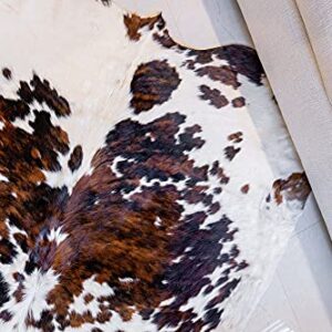 Genuine Tricolor Brindle Cowhide Rug XL Size 6 x 7-8 ft. 180 x 240 cm