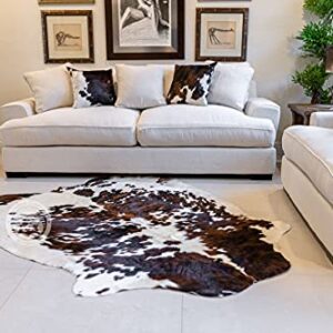 Genuine Tricolor Brindle Cowhide Rug XL Size 6 x 7-8 ft. 180 x 240 cm