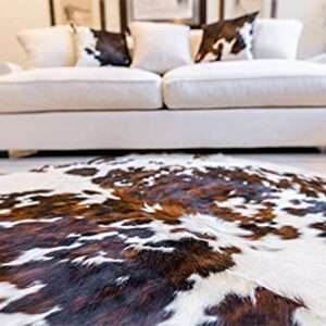 Genuine Tricolor Brindle Cowhide Rug XL Size 6 x 7-8 ft. 180 x 240 cm