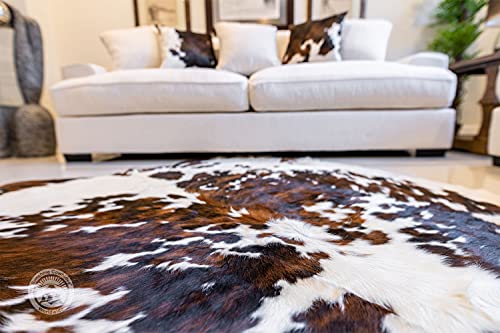 Genuine Tricolor Brindle Cowhide Rug XL Size 6 x 7-8 ft. 180 x 240 cm