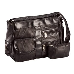 lamb leather handbag 2 pc set