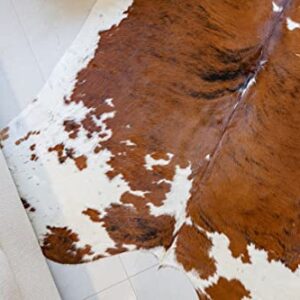 Genuine Brindle Tricolor Cowhide Rug Large 6 x 6-7 ft. 180 x 210 cm