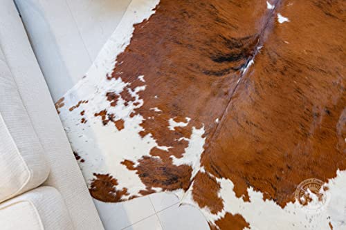 Genuine Brindle Tricolor Cowhide Rug Large 6 x 6-7 ft. 180 x 210 cm