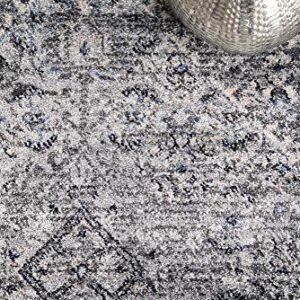 nuLOOM Victoria Distressed Medallion Area Rug, 9' x 12', Grey