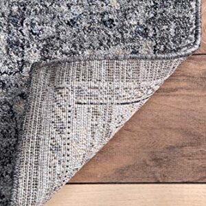 nuLOOM Victoria Distressed Medallion Area Rug, 9' x 12', Grey