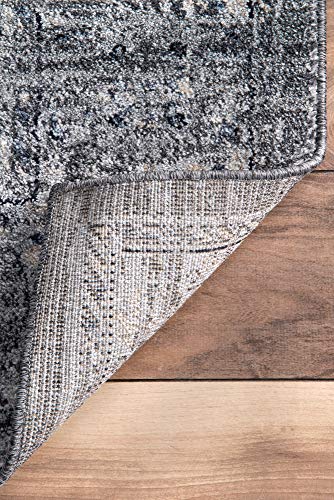 nuLOOM Victoria Distressed Medallion Area Rug, 9' x 12', Grey