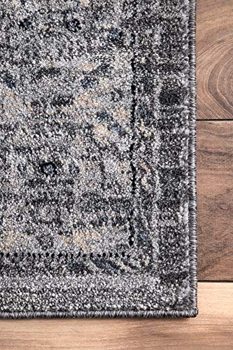 nuLOOM Victoria Distressed Medallion Area Rug, 9' x 12', Grey