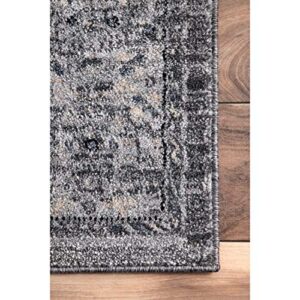 nuLOOM Victoria Distressed Medallion Area Rug, 9' x 12', Grey