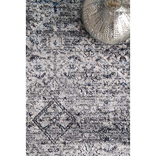 nuLOOM Victoria Distressed Medallion Area Rug, 9' x 12', Grey