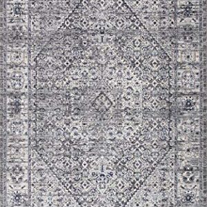 nuLOOM Victoria Distressed Medallion Area Rug, 9' x 12', Grey