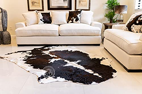 Genuine Tricolor Cowhide Rug Approx. 6 x 6-7 ft. 180 x 210 cm