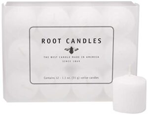 root candles 10-hour unscented beeswax blend votive candles, 12-count, white