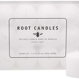 Root Candles 10-Hour Unscented Beeswax Blend Votive Candles, 12-Count, White