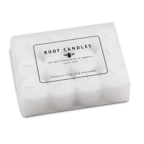 Root Candles 10-Hour Unscented Beeswax Blend Votive Candles, 12-Count, White