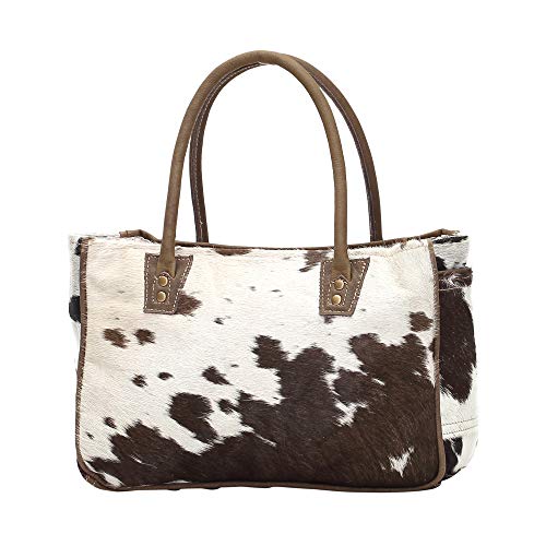 Myra Bags Bucket Genuine Leather with Animal Print Tote, Brown, Size One_Size, Tan, Khaki, Brown, One_Size