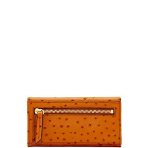 Dooney and Bourke Ostrich Emb Continental Clutch Tan