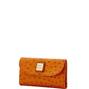 Dooney and Bourke Ostrich Emb Continental Clutch Tan