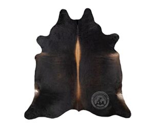 genuine black dark brown backbone cowhide rug size 6 x 7 – 8 ft. 180 x 240 cm