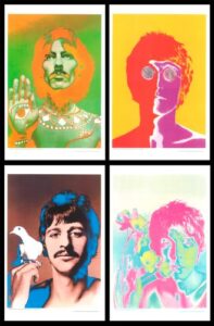 beatles, set of four 13×19 digital poster reproductions by richard avedon