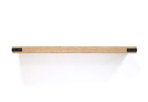 inplace 36″ w x 9.25″ d x 2″ h oak floating shelf with metal corners 9602068e