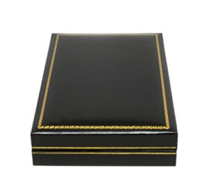 novel box® jewelry necklace box in black leather + custom nb pouch