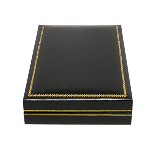 Novel Box® Jewelry Necklace Box in Black Leather + Custom NB Pouch