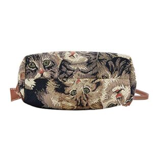 Signare Tapestry Small Crossbody Bag Sling Bag for Women with Cat Design (SLING-CAT)