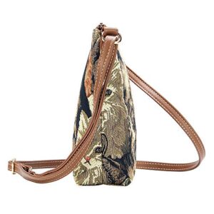 Signare Tapestry Small Crossbody Bag Sling Bag for Women with Cat Design (SLING-CAT)