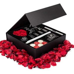 Romance Helpers Romance-in-a-Box Romantic Gift Box Romantic Decorations for Special Night | Romantic Basket with Candles and Rose Petals