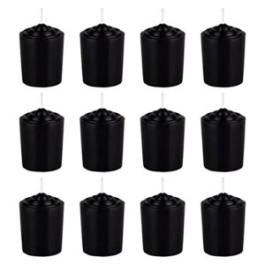 mega candles 12 pcs unscented black votive candle, hand poured wax candles 15 hours 1.5 inch x 2.25 inch, home décor, wedding receptions, baby showers, birthdays, celebrations, party favors & more