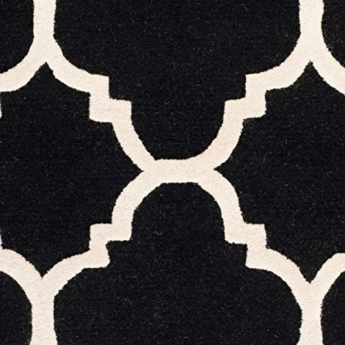 SAFAVIEH Cambridge Collection 8' x 10' Black/Ivory CAM140E Handmade Moroccan Trellis Premium Wool Area Rug