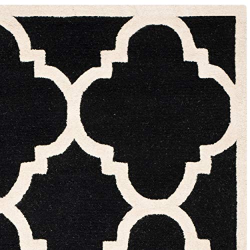 SAFAVIEH Cambridge Collection 8' x 10' Black/Ivory CAM140E Handmade Moroccan Trellis Premium Wool Area Rug