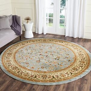 safavieh lyndhurst collection 10′ round light blue/ivory lnh312b traditional oriental non-shedding dining room entryway foyer living room bedroom area rug