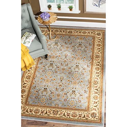 SAFAVIEH Lyndhurst Collection 10' Round Light Blue/Ivory LNH312B Traditional Oriental Non-Shedding Dining Room Entryway Foyer Living Room Bedroom Area Rug